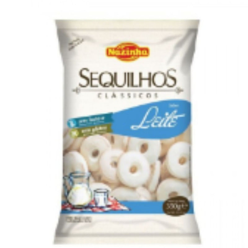 Biscoito Sequilhos Sabor Leite Nazinha 350g