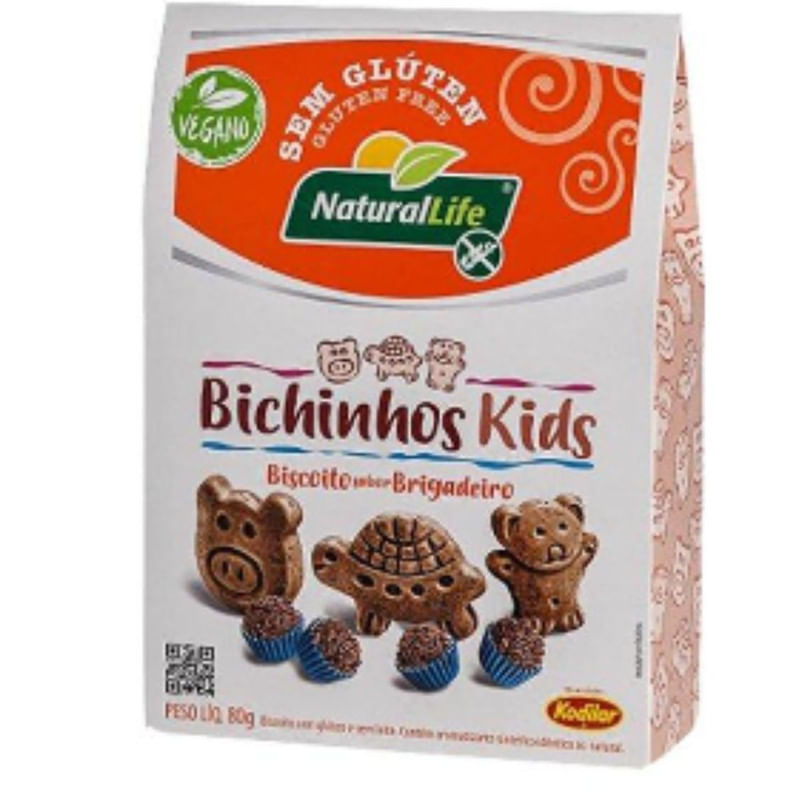 Biscoito Vegano Bichinhos Kids Brigadeiro Kodilar 80g