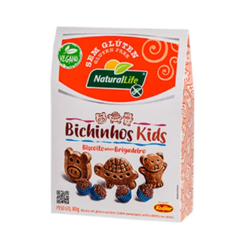 Biscoito Vegano Bichinhos Kids Morango Kodilar 80g