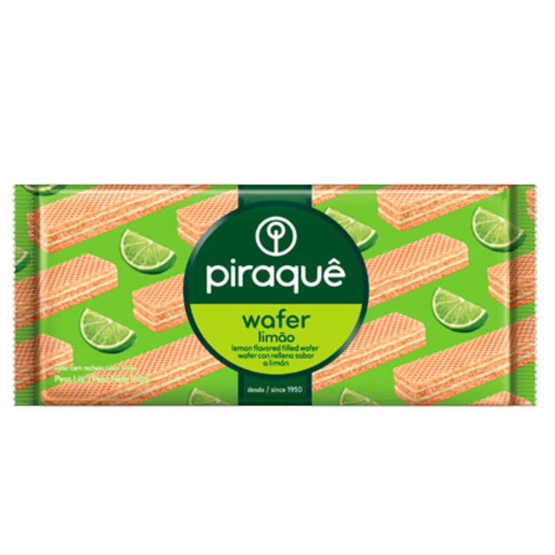 Biscoito Wafer Limão Piraquê Pacote 100g