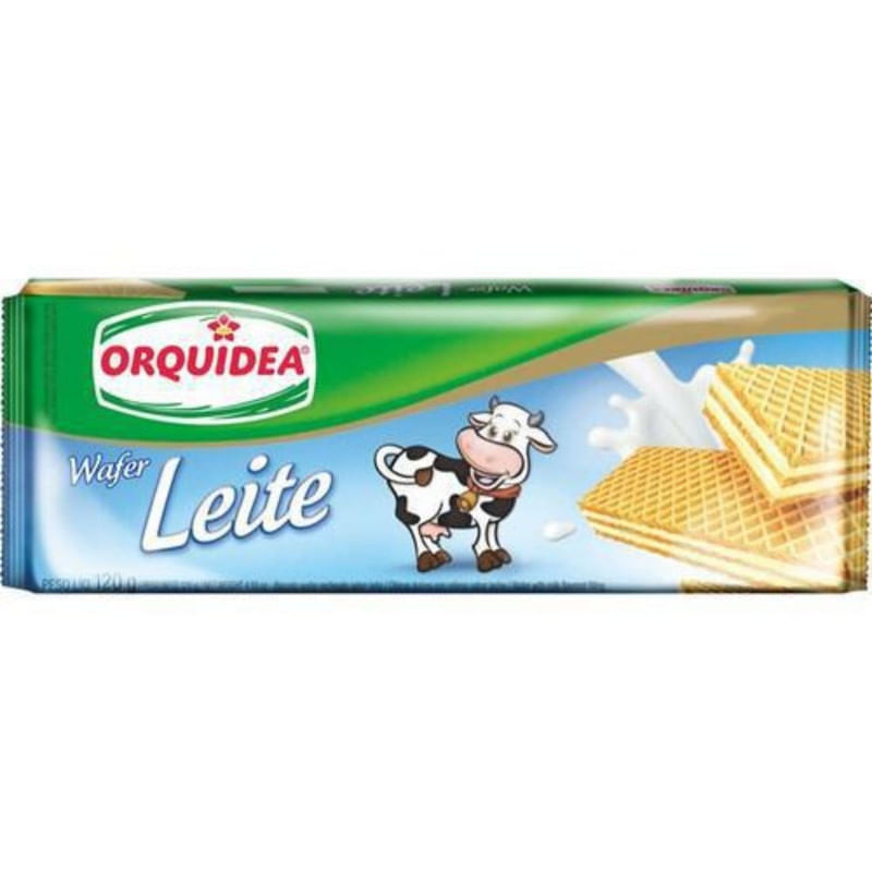 Biscoito Wafer Sabor Leite Orquídea Pacote 100g