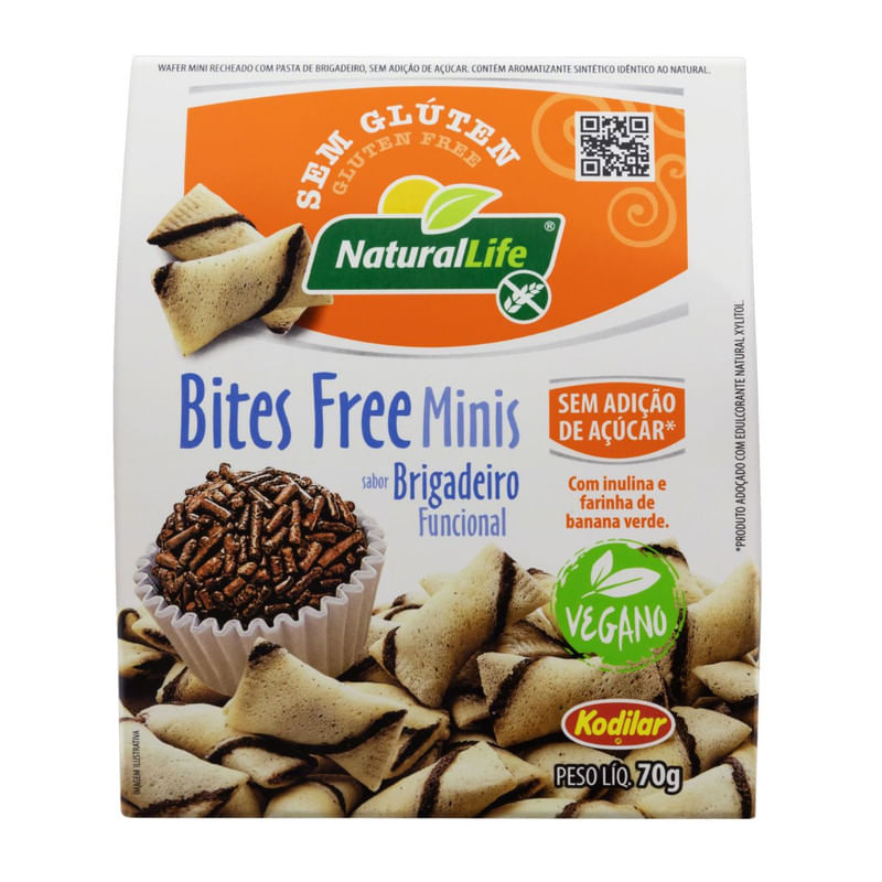 Bites Free Minis de Brigadeiro Funcional Natural Life 70g