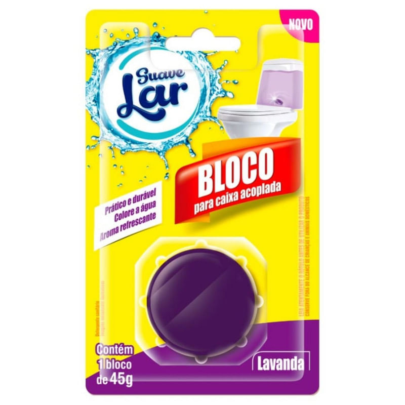 Bloco Sanitário para Caixa Acoplada Suave Lar Lavanda Blister com 1 Unidade 45g