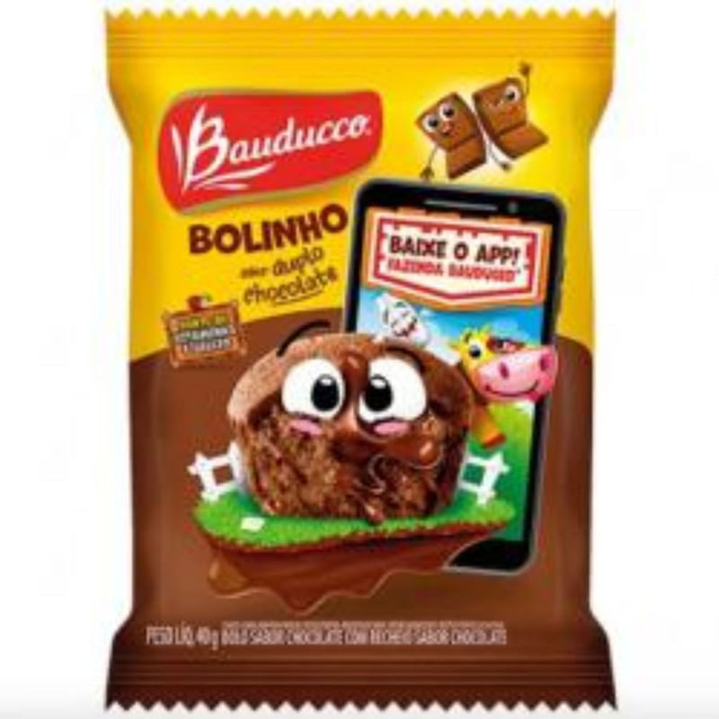 Bolinho com Duplo Chocolate Bauducco Pacote 40g