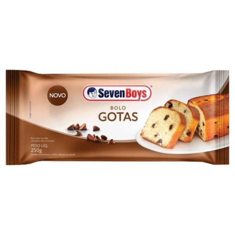 Bolo Sabor Baunilha com Gotas de Chocolate Seven Boys Pacote 250g