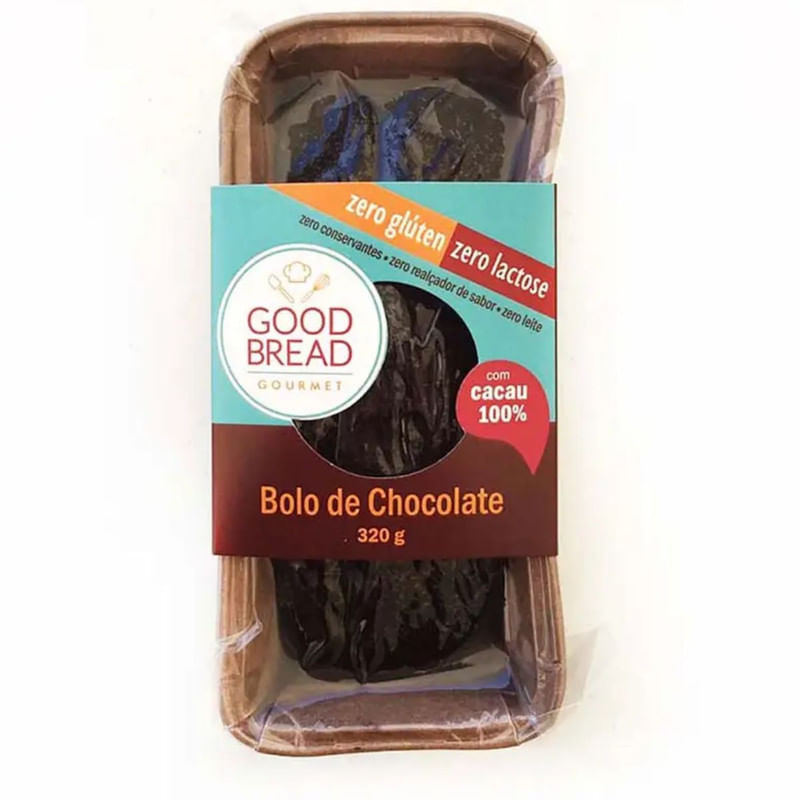 Bolo de Choclate Zero Glúten e Lactose Good Bread Bandeja 320g