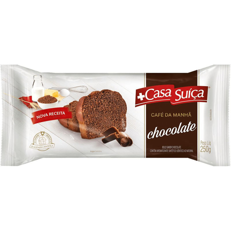 Bolo de Chocolate Café da Manhã Casa Suiça Pacote 250g