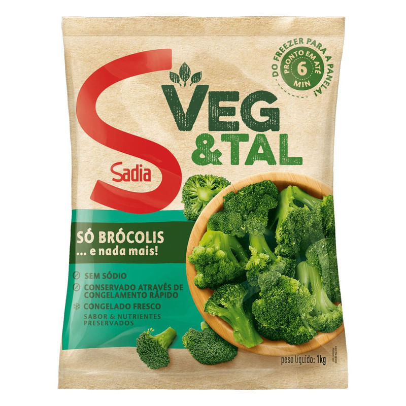 Brócolis Conegaldo Veg &amp; Tal Sadia Pacote 1Kg