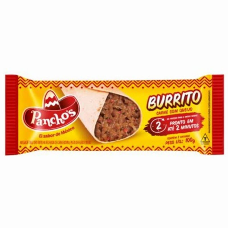 Burrito Congelado de Carne com Queijo Pancho&apos;s 100g