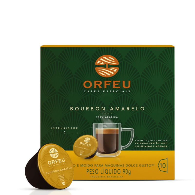 Café em Capsulas Orfeu Bourbon Amarelo 10 Unidades 90g