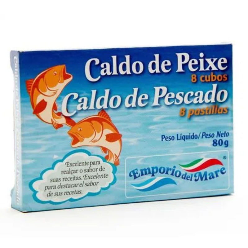 Caldo em Tablete Sabor Peixe Empório Del Mare Caixa 80g