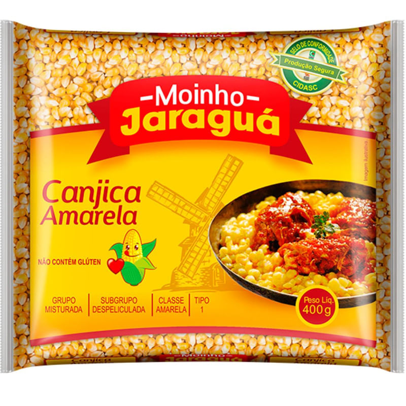 Canjica de Milho  Amarela Moinho Jaraguá Pacote 400g