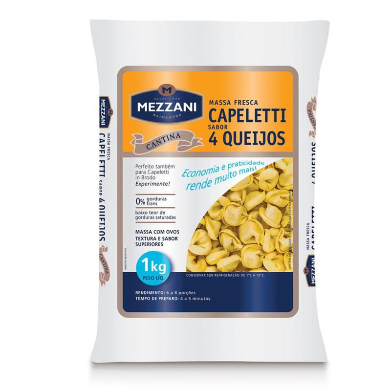 Capeletti 4 Queijos Mezzani 1Kg