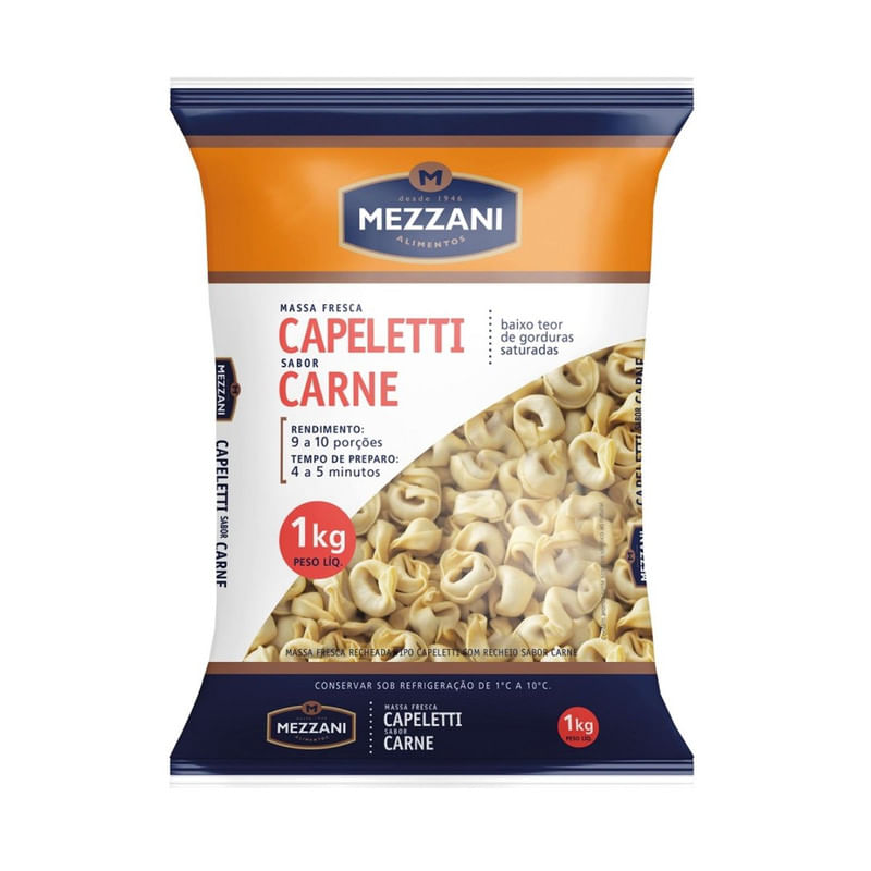 Capeletti de Carne Mezzani Pacote Com 1kg