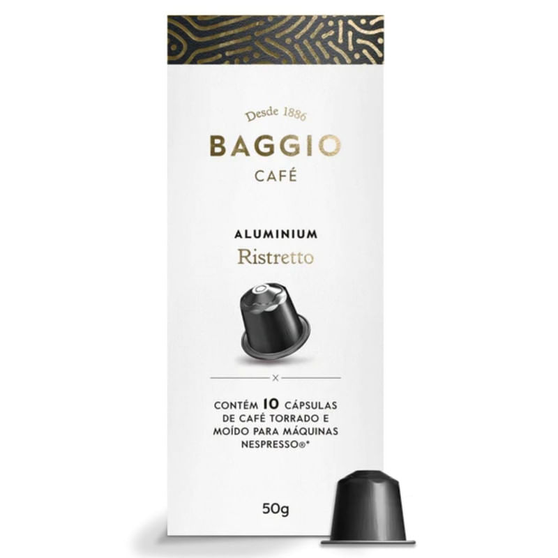 Cápsula de Café Baggio Aluminium Ristretto Caixa com 10 Unidades 50g