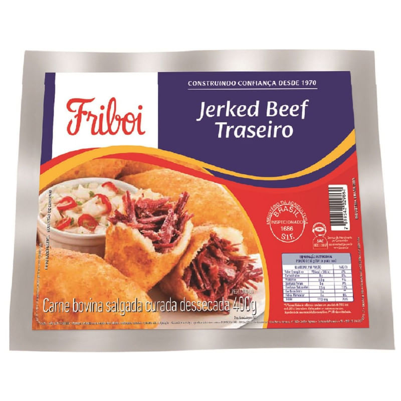 Carne Seca Bovina Jerked Beef Friboi Traseiro Pacote 400g