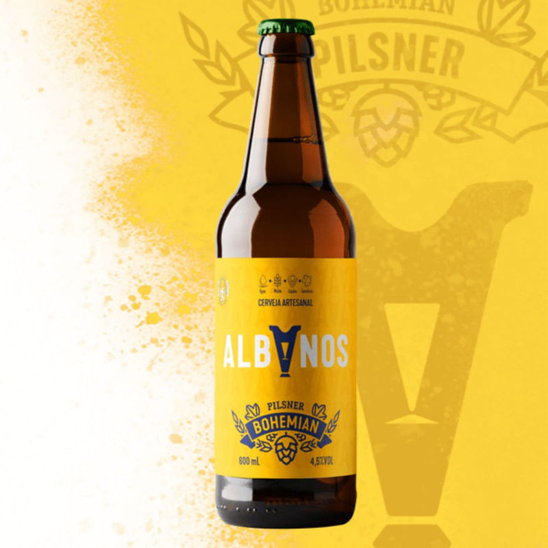 Cerveja Artesanal Albanos Bohemian Pilsner Garrafa 600ml