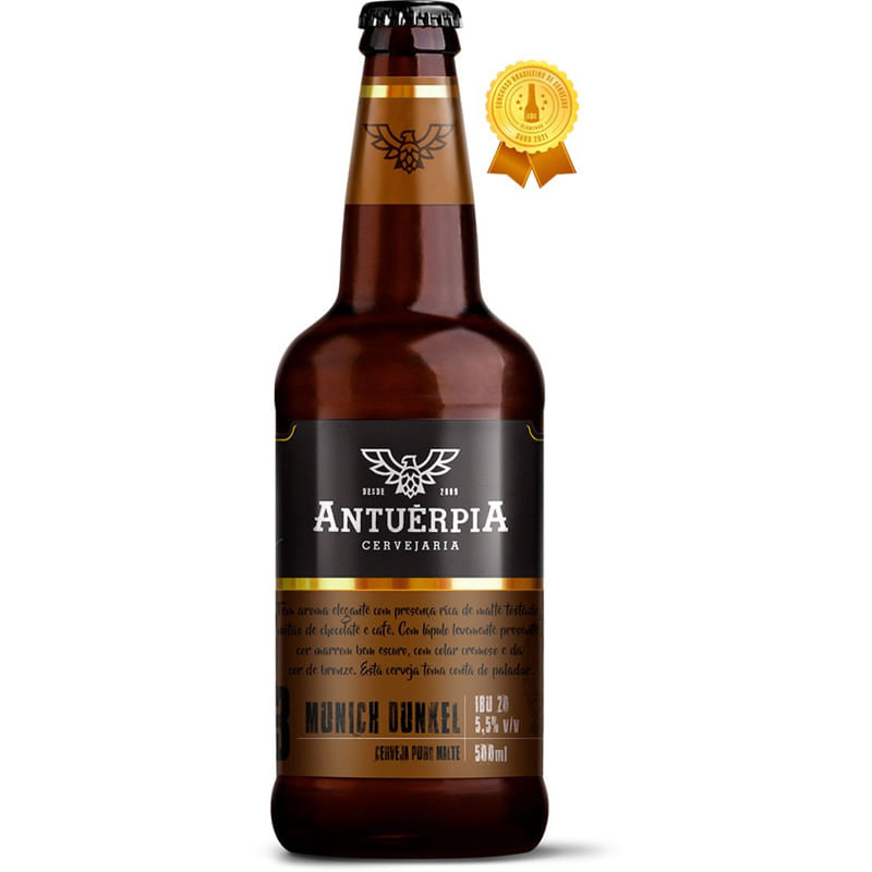 Cerveja Artesanal Antuérpia 03 Munich Dunkel Garrafa 600ml