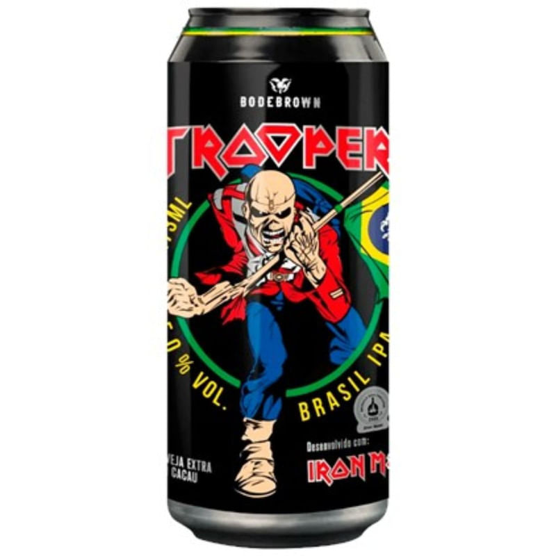 Cerveja Bodebrown Trooper Brasil IPA Iron Maiden Lata 473ml