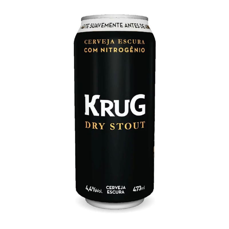 Cerveja Escura Krug Dry Stout Lata Com 473ml