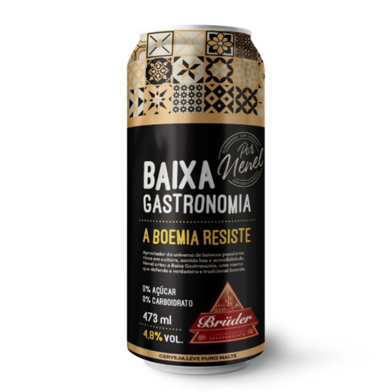 Cerveja Puro Malte Baixa Gastronomia Bruder Lata 473ml