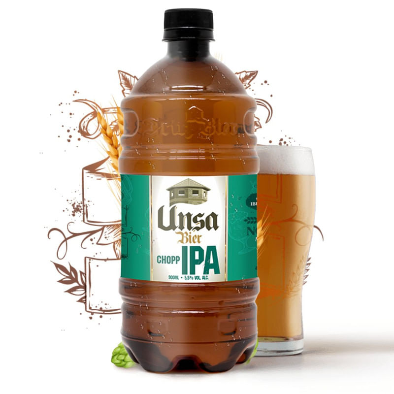 Cerveja Unsa Chopp Ipa Garrafa Pet 900ml