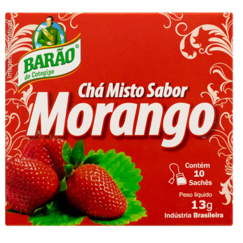 Chá de Morango Barão 10 Unidades 13g