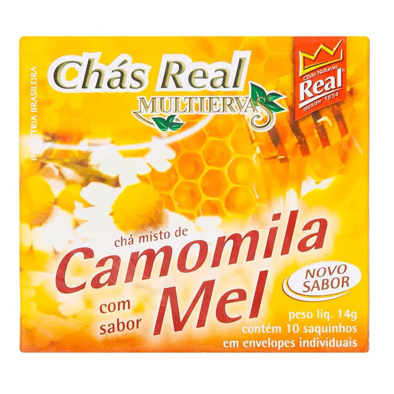 Chás Real de Camomila e Mel Com 14g