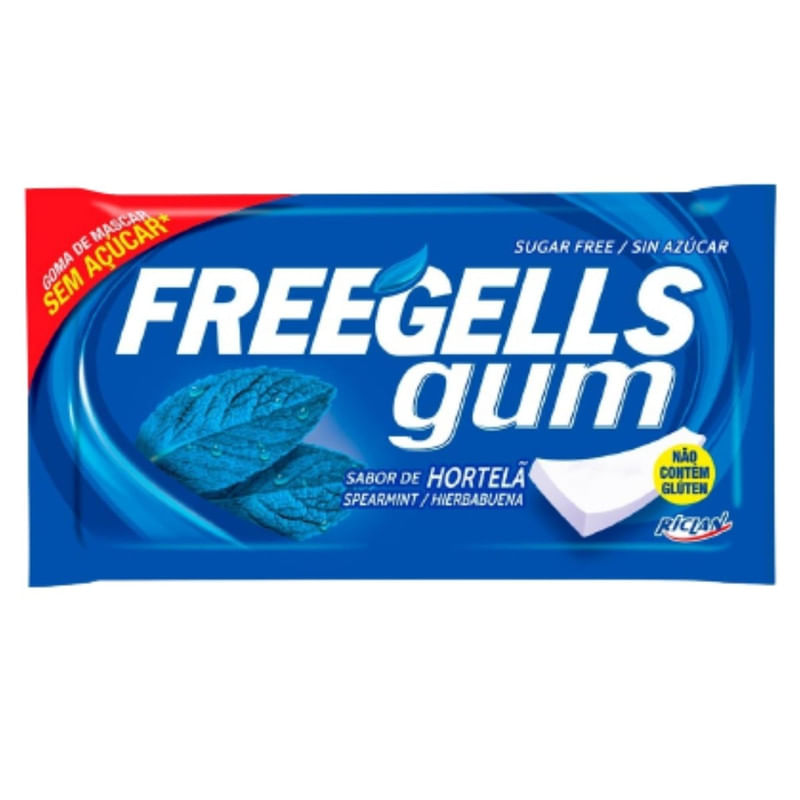 Chiclete Freegells Gum Hortelã com 5 Unidades 8g