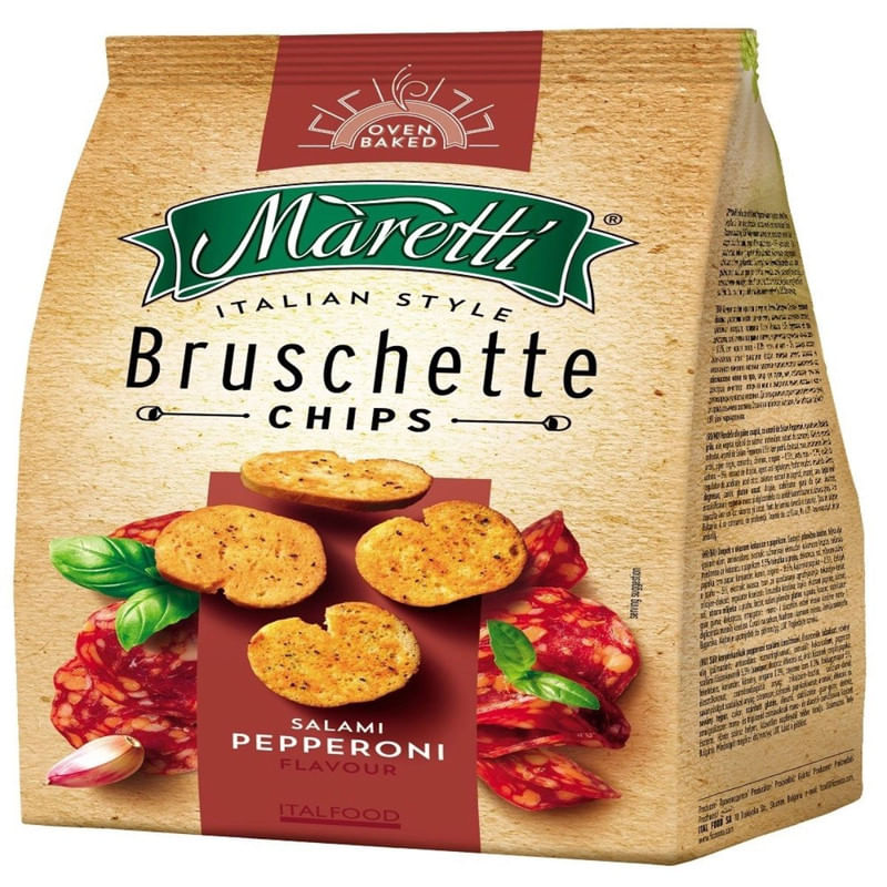 Chips Bruschette Sabor Salami Pepperoni Maretti Pacote 85g