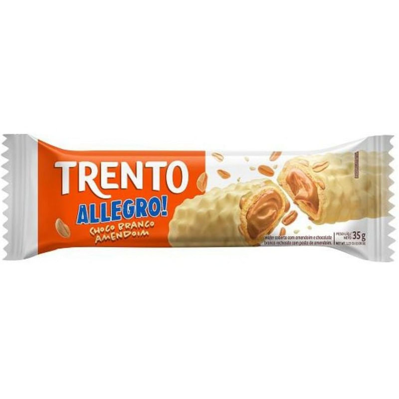 Chocolate Branco com Recheio de Amendoim Peccin Trento Allegro 35g