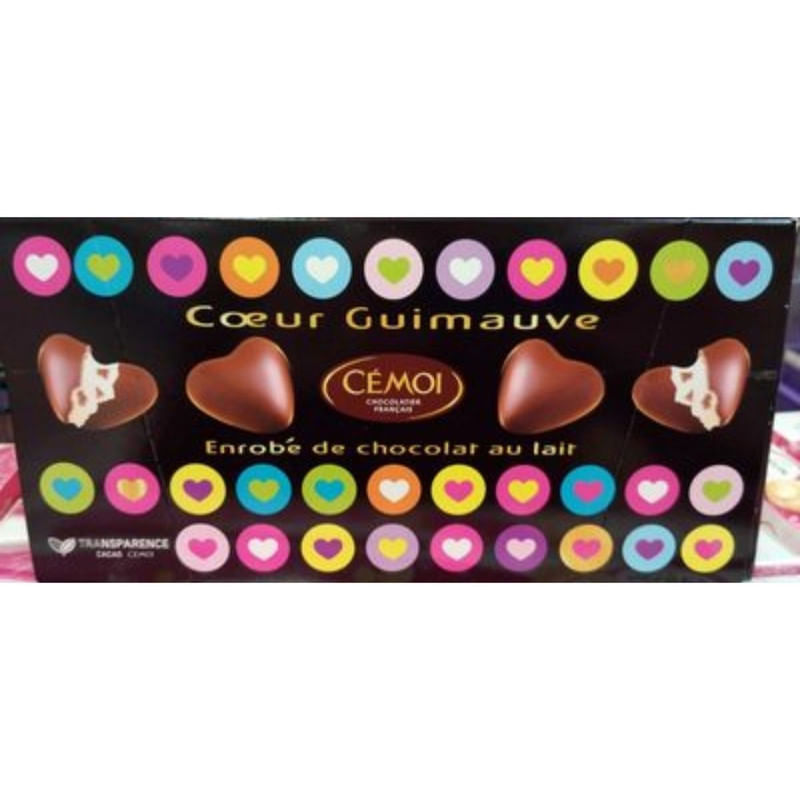 Chocolate ao leite Coração de Marshmallow Cémoi Caixa 110g