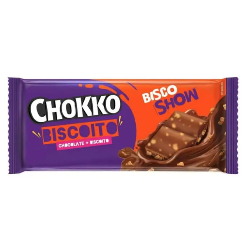 Chocolate com Biscoito Chokko Bisco Show Tablete 65g