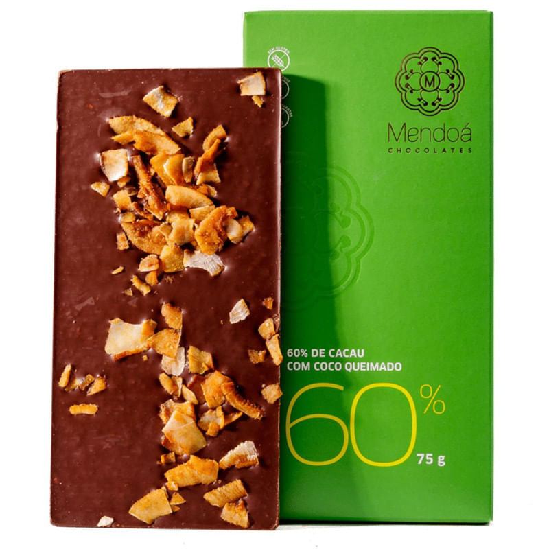 Chocolate em Barra Mendoá 60% Cacau com Coco Queimado 75g