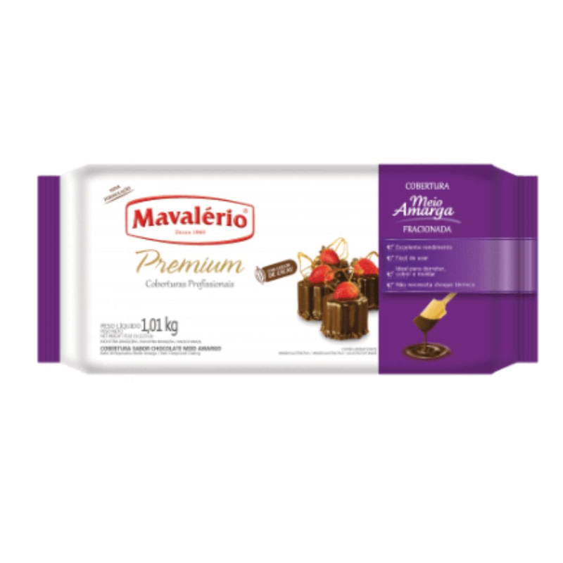 Cobertura De Chocolate Meio Amargo Premium Mavalério 1,010kg