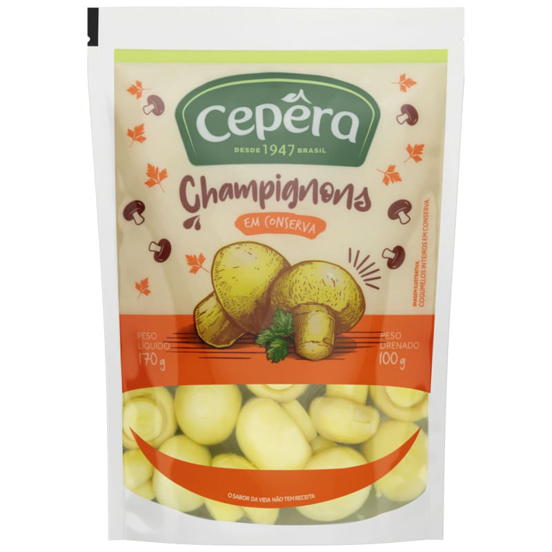 Cogumelo Champignons Inteiro Cepêra Sachê 100g