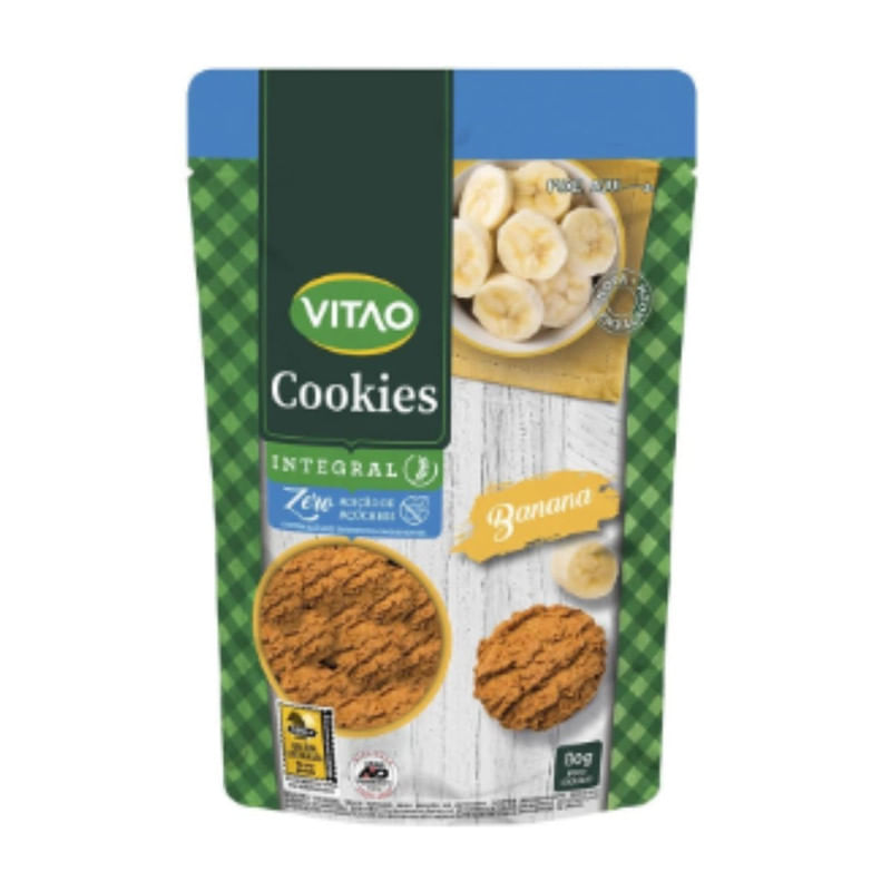 Cookie Zero Integral Sabor de Banana Vitao 80g