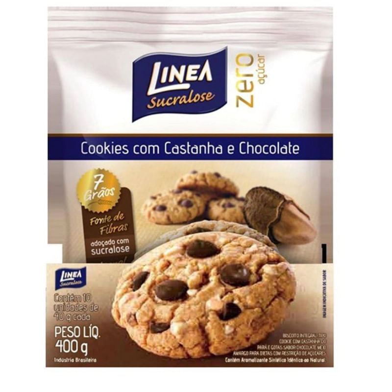 Cookie de Castanha com Chocolate Linea Pacote 40g