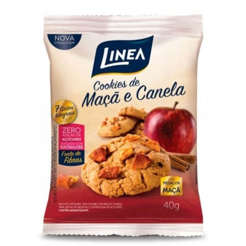 Cookie de Maça e Canela Linea Caixa com 10 Unidade 40g