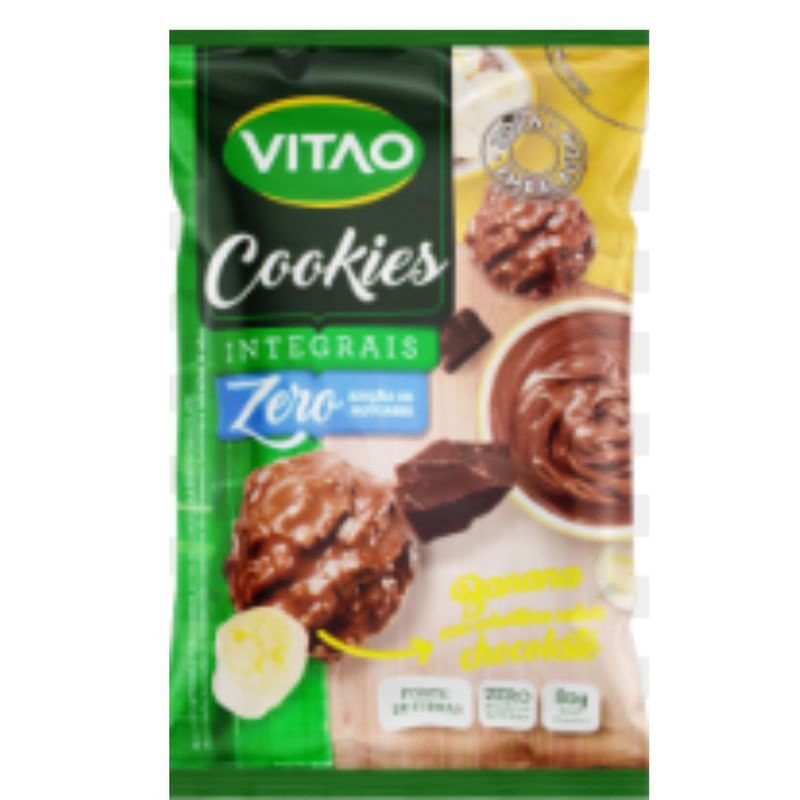 Cookies Zero Banana Cobertura Chocolate Vitao 80g.