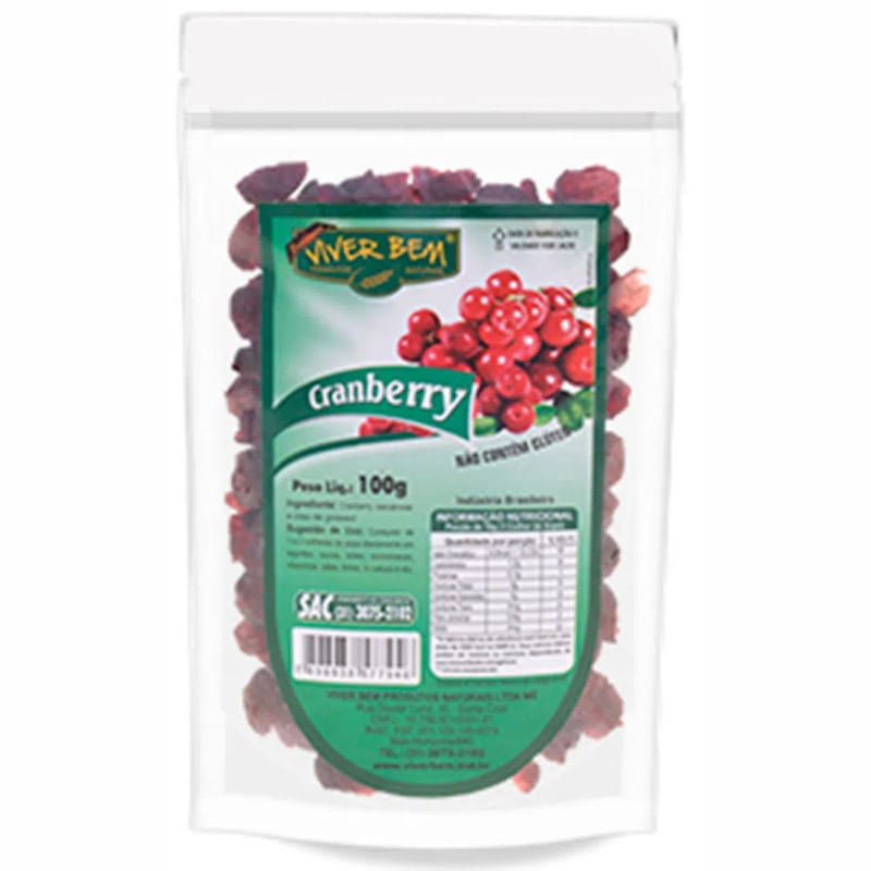 Cranberry Desidratado Viver Bem 100g