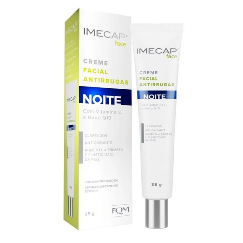 Creme Facial Antirrugas Face Noite Imecap Com 35g