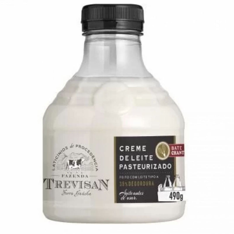 Creme de Leite Pasteurizado Tipo A Trevisan Garrafa 490g