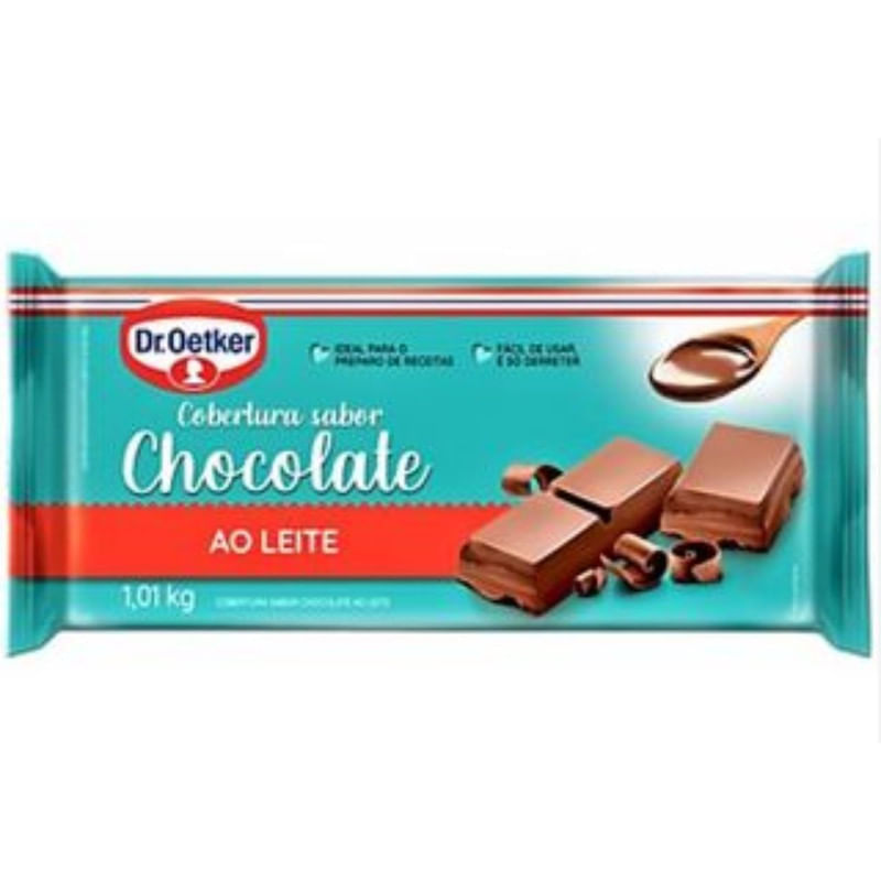 Dr. Oetker Cobertura em Barra Sabor Chocolate Ao Leite 1.010kg