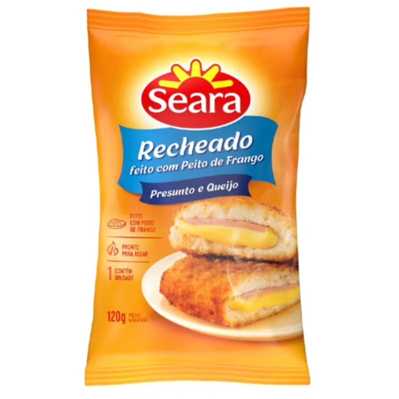 Empanado Recheado com Presunto e Queijo Seara Pacote 100g