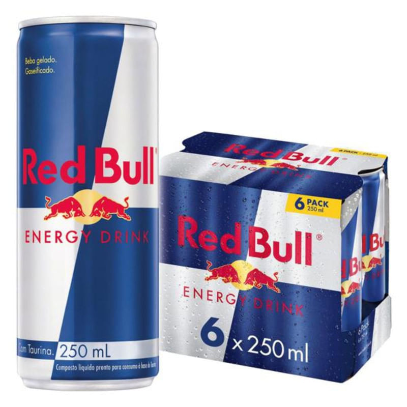 Energético Red Bull Energy Drink Pack com 6 Unidades 250ml cada