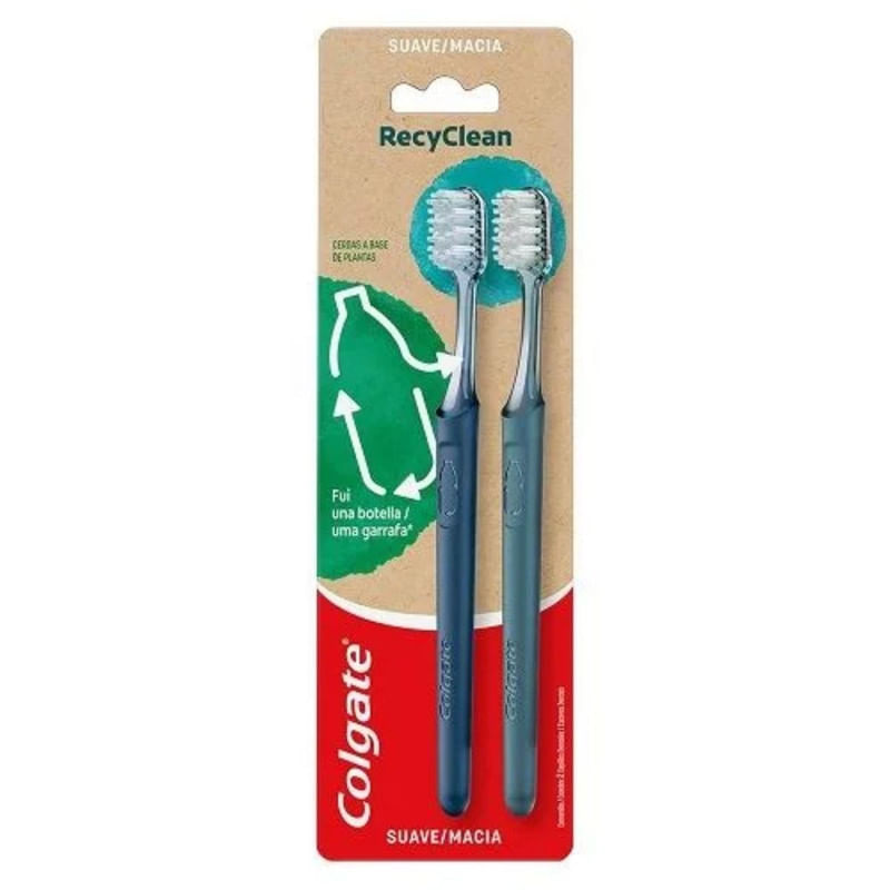 Escova Dental Colgate RecyClean Macia 2 Unidades