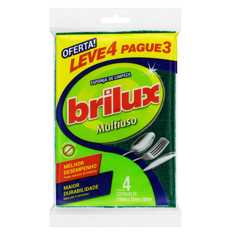 Esponja Multiuso Brilux Leve 4 Pague 3 Unidades