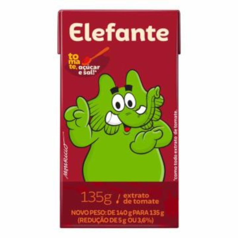 Extrato de Tomate Tradicional Elefante Caixa 135g