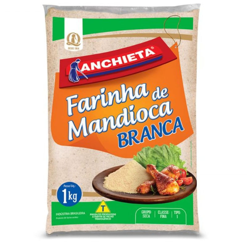 Farinha de Mandioca Branca Anchieta Pacote 1Kg